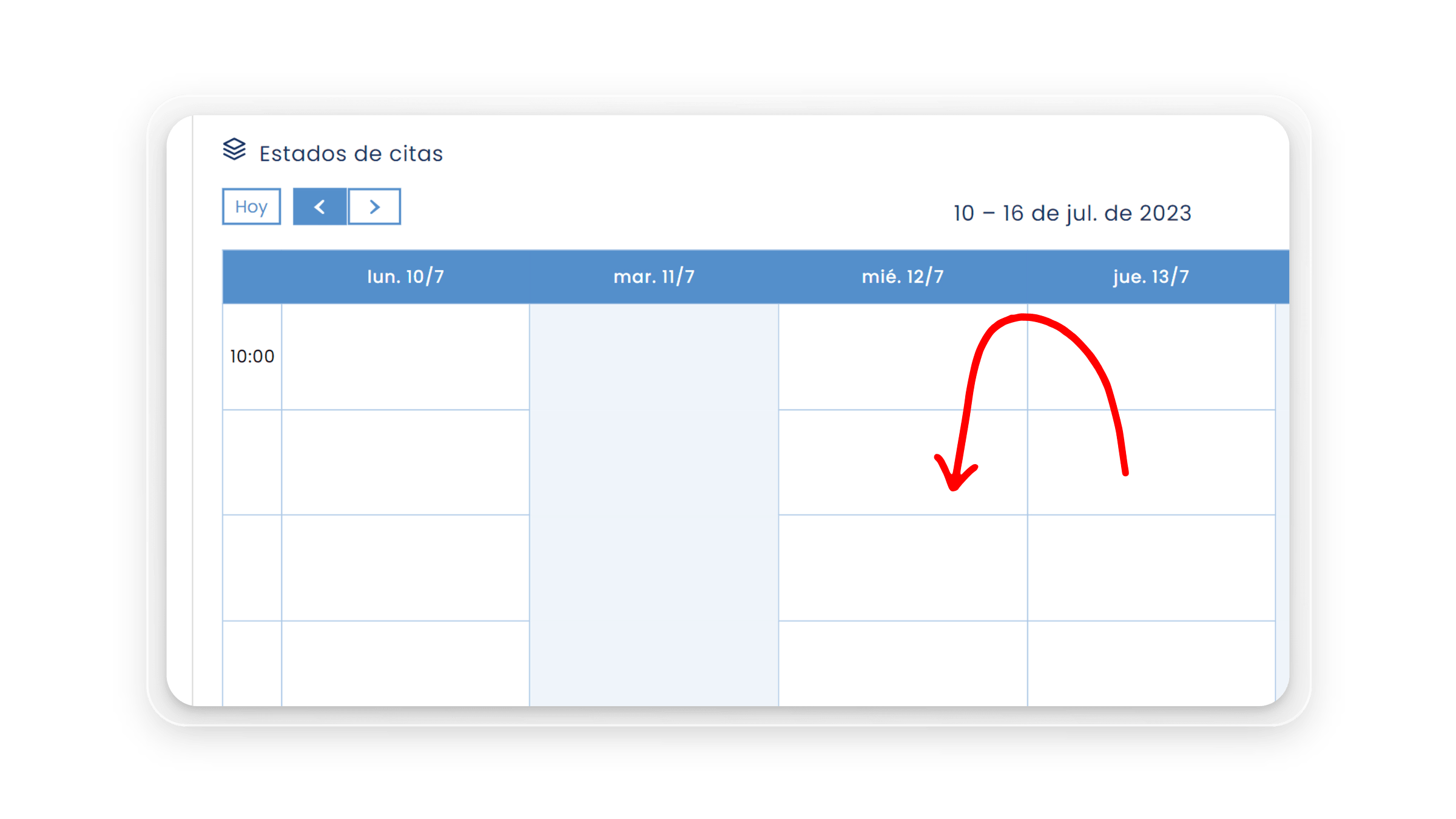 Agendar hora donde se ha cancelado o no asiste