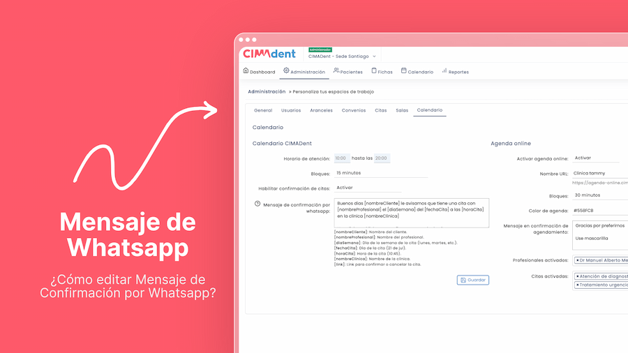¡Como Editar: Mensaje de Confirmación de Citas por WhatsApp en CimaDent!